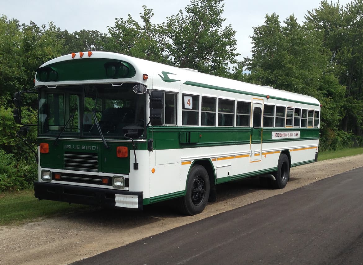 Willis Baptist Church bus ministry vehicle.